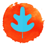 Das Logo von Dein Gesundheitsbusiness zeigt ein blaues Eichenblatt auf orangenem Grund. Robert Welti bietet Praxis Marketing und Webdesign für Heilpraktiker und Therapeuten an.