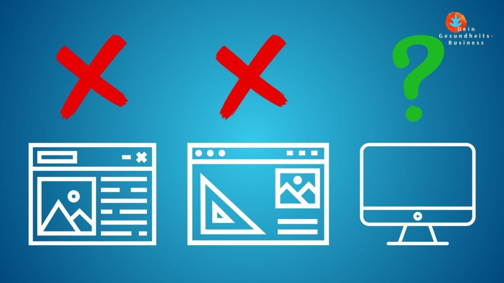 Grafik von Webseiten ohne klare Praxis-Marketing-Strategie, die zu Verwirrung führen.