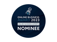 Siegel des Online Business Awards 2023 als Experte für Online Business und Heilpraktiker Marketing
